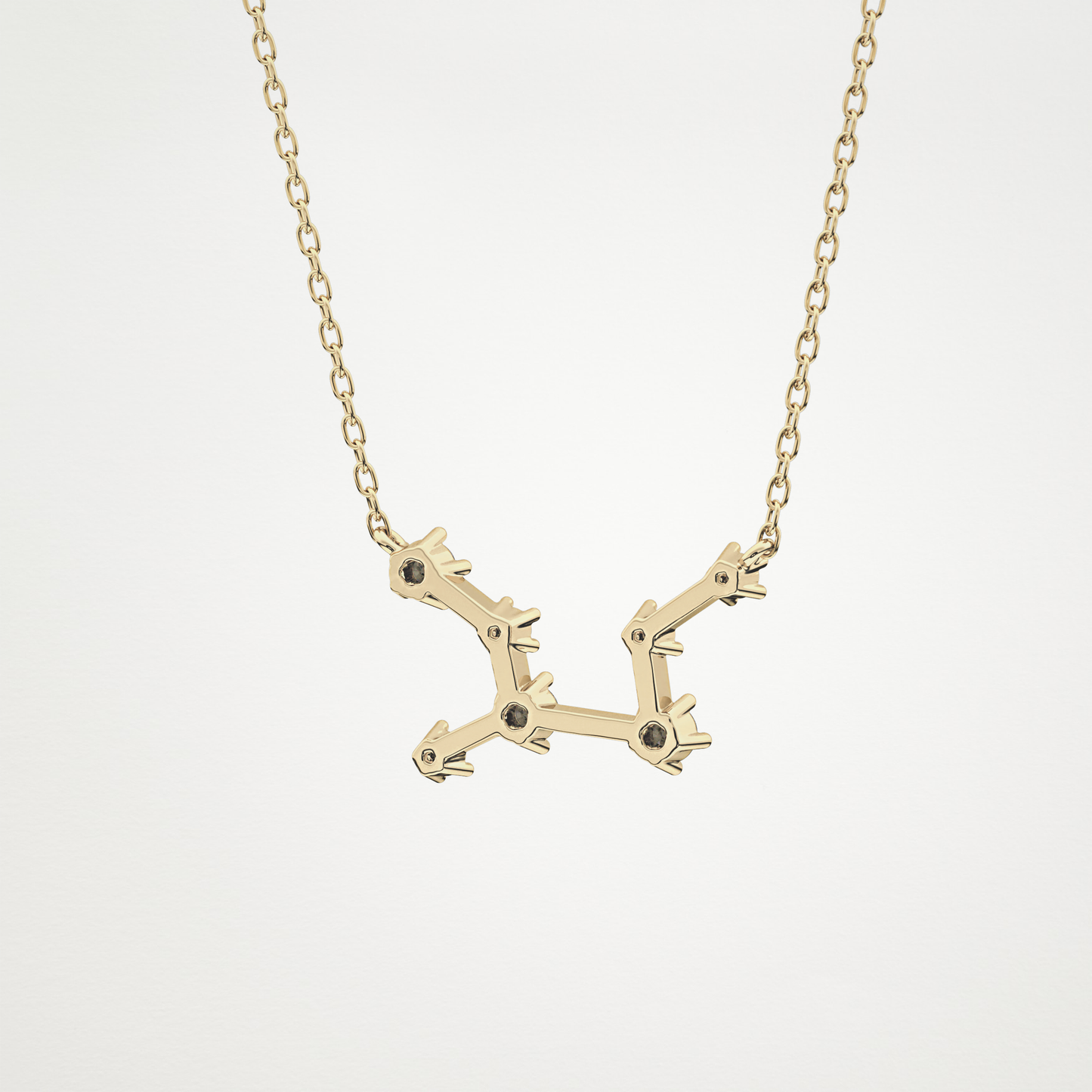 0.103 TCW Round Lab Grown Diamond Virgo Zodiac Constellation Necklace