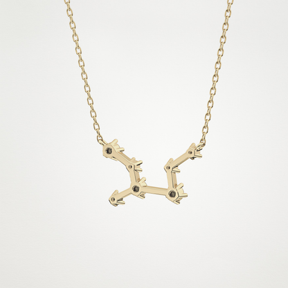 0.103 TCW Round Lab Grown Diamond Virgo Zodiac Constellation Necklace