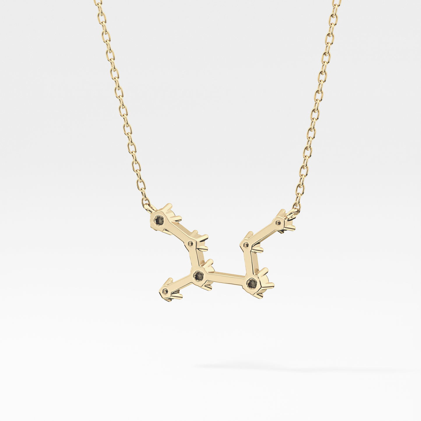 0.103 TCW Round Lab Grown Diamond Virgo Zodiac Constellation Necklace