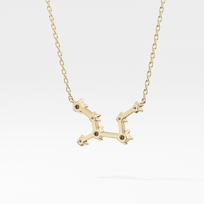 0.103 TCW Round Lab Grown Diamond Virgo Zodiac Constellation Necklace