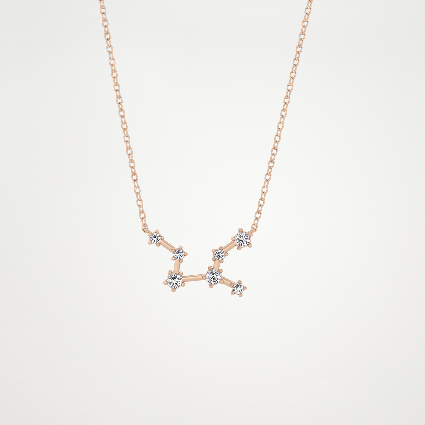 0.103 TCW Round Lab Grown Diamond Virgo Zodiac Constellation Necklace