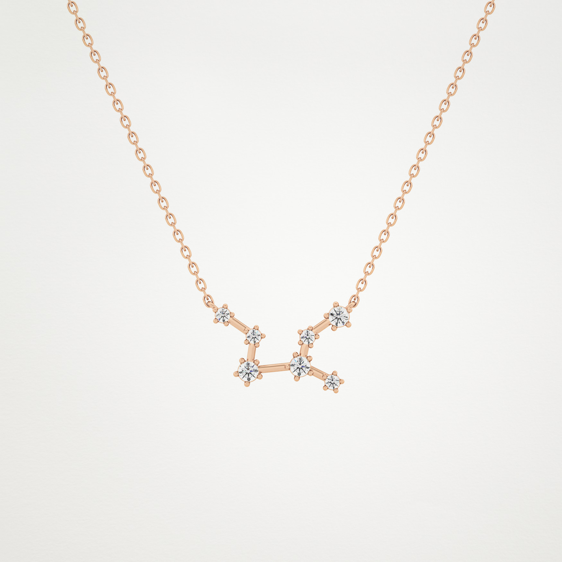 0.103 TCW Round Lab Grown Diamond Virgo Zodiac Constellation Necklace