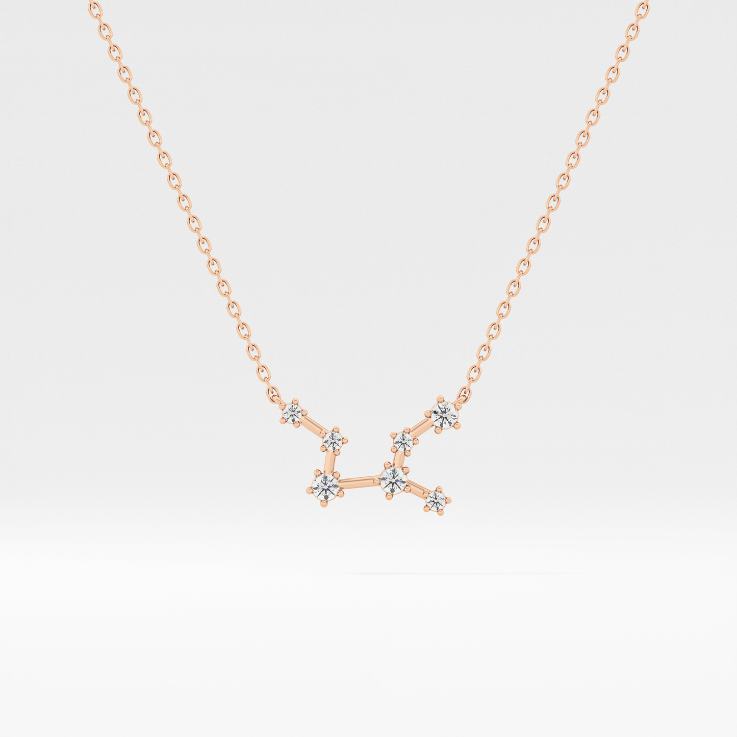 0.103 TCW Round Lab Grown Diamond Virgo Zodiac Constellation Necklace