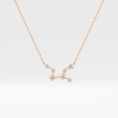 0.103 TCW Round Lab Grown Diamond Virgo Zodiac Constellation Necklace