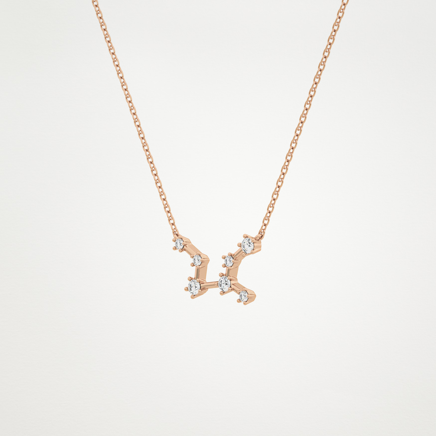 0.103 TCW Round Lab Grown Diamond Virgo Zodiac Constellation Necklace