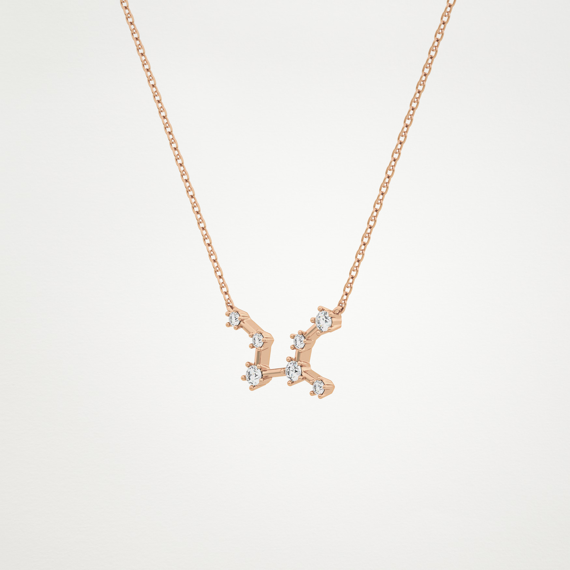 0.103 TCW Round Lab Grown Diamond Virgo Zodiac Constellation Necklace