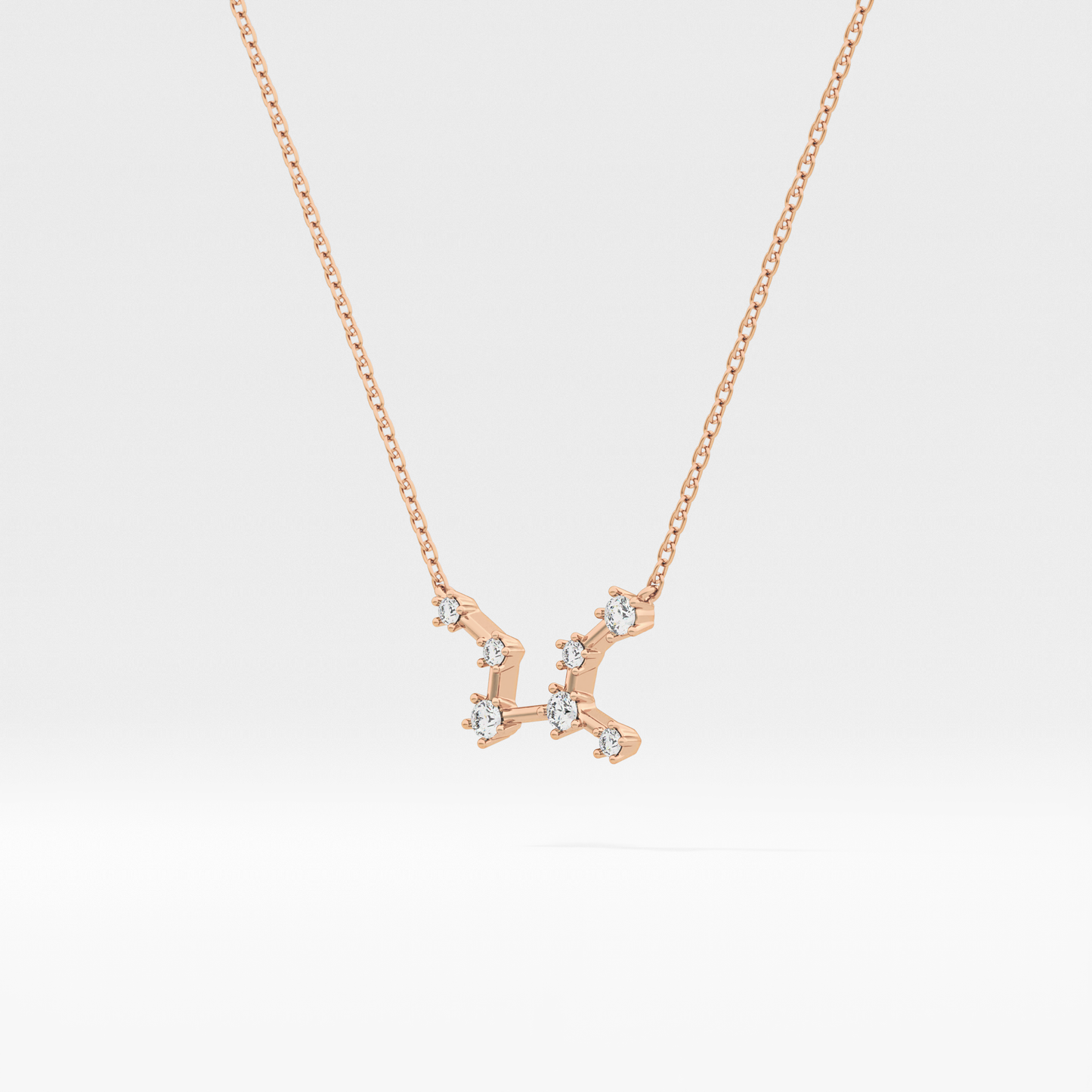 0.103 TCW Round Lab Grown Diamond Virgo Zodiac Constellation Necklace