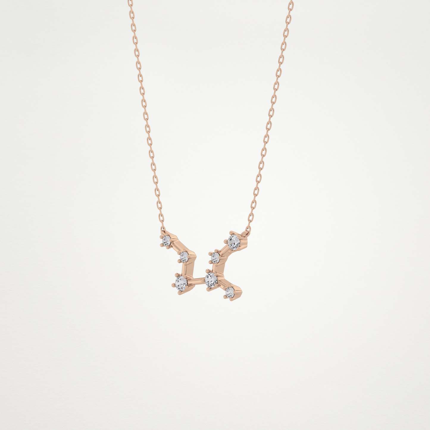 0.103 TCW Round Lab Grown Diamond Virgo Zodiac Constellation Necklace