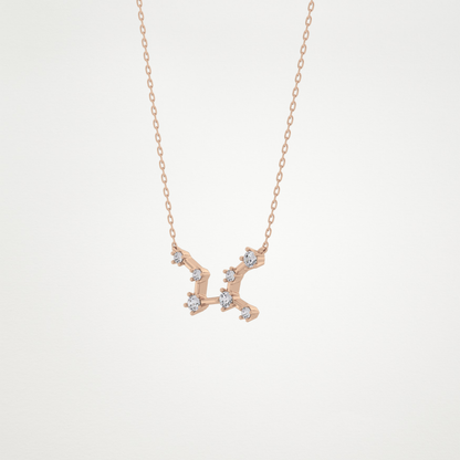 0.103 TCW Round Lab Grown Diamond Virgo Zodiac Constellation Necklace