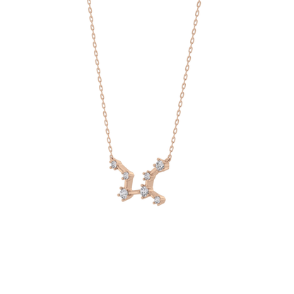 0.103 TCW Round Lab Grown Diamond Virgo Zodiac Constellation Necklace