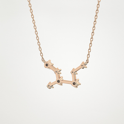 0.103 TCW Round Lab Grown Diamond Virgo Zodiac Constellation Necklace