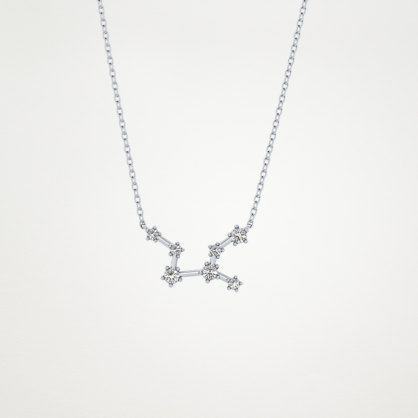 0.103 TCW Round Lab Grown Diamond Virgo Zodiac Constellation Necklace