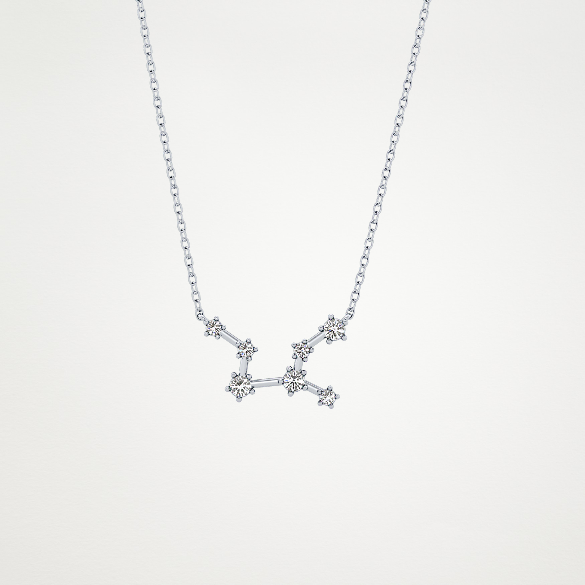 0.103 TCW Round Lab Grown Diamond Virgo Zodiac Constellation Necklace