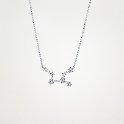 0.103 TCW Round Lab Grown Diamond Virgo Zodiac Constellation Necklace