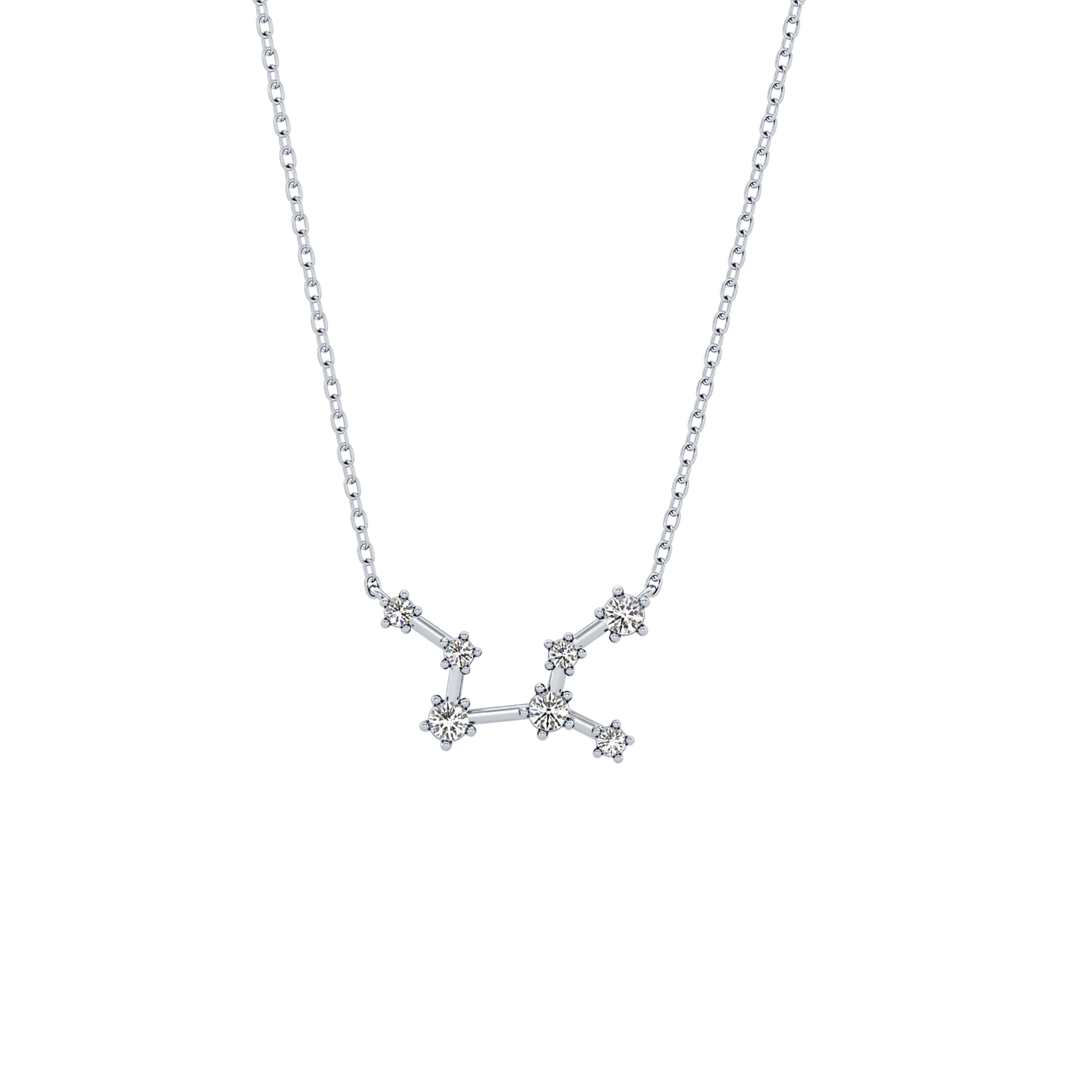 0.103 TCW Round Lab Grown Diamond Virgo Zodiac Constellation Necklace