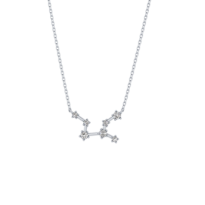 0.103 TCW Round Lab Grown Diamond Virgo Zodiac Constellation Necklace
