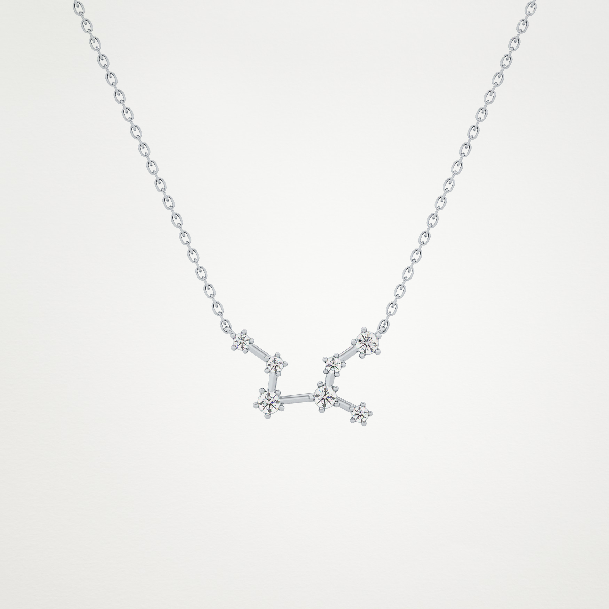 0.103 TCW Round Lab Grown Diamond Virgo Zodiac Constellation Necklace