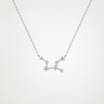 0.103 TCW Round Lab Grown Diamond Virgo Zodiac Constellation Necklace