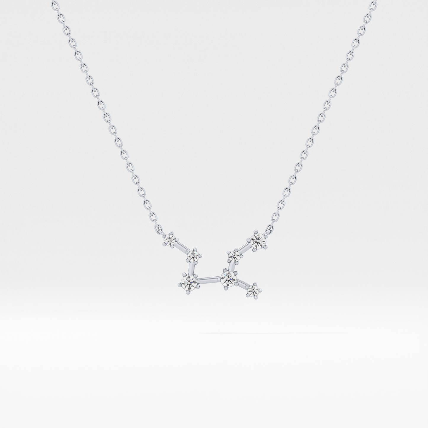 0.103 TCW Round Lab Grown Diamond Virgo Zodiac Constellation Necklace