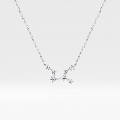 0.103 TCW Round Lab Grown Diamond Virgo Zodiac Constellation Necklace