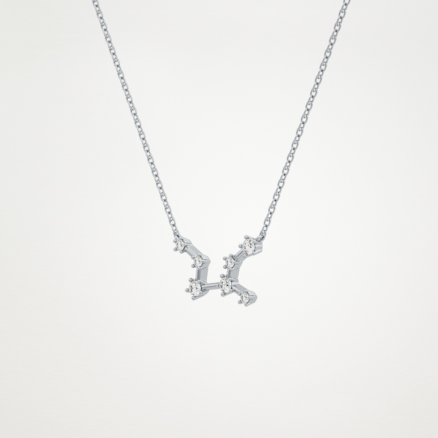 0.103 TCW Round Lab Grown Diamond Virgo Zodiac Constellation Necklace