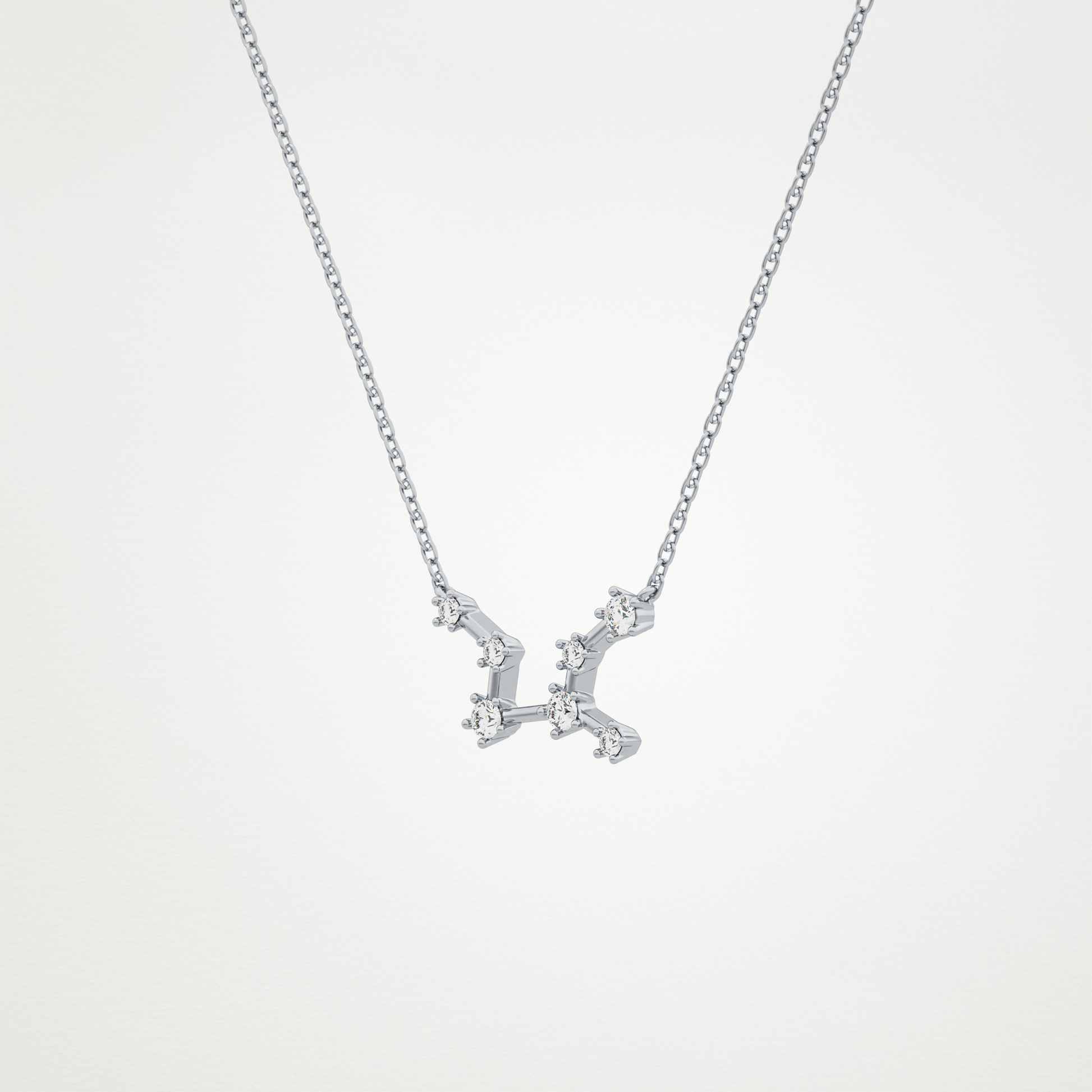 0.103 TCW Round Lab Grown Diamond Virgo Zodiac Constellation Necklace