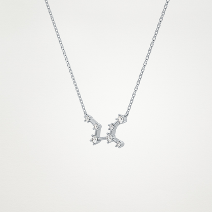 0.103 TCW Round Lab Grown Diamond Virgo Zodiac Constellation Necklace