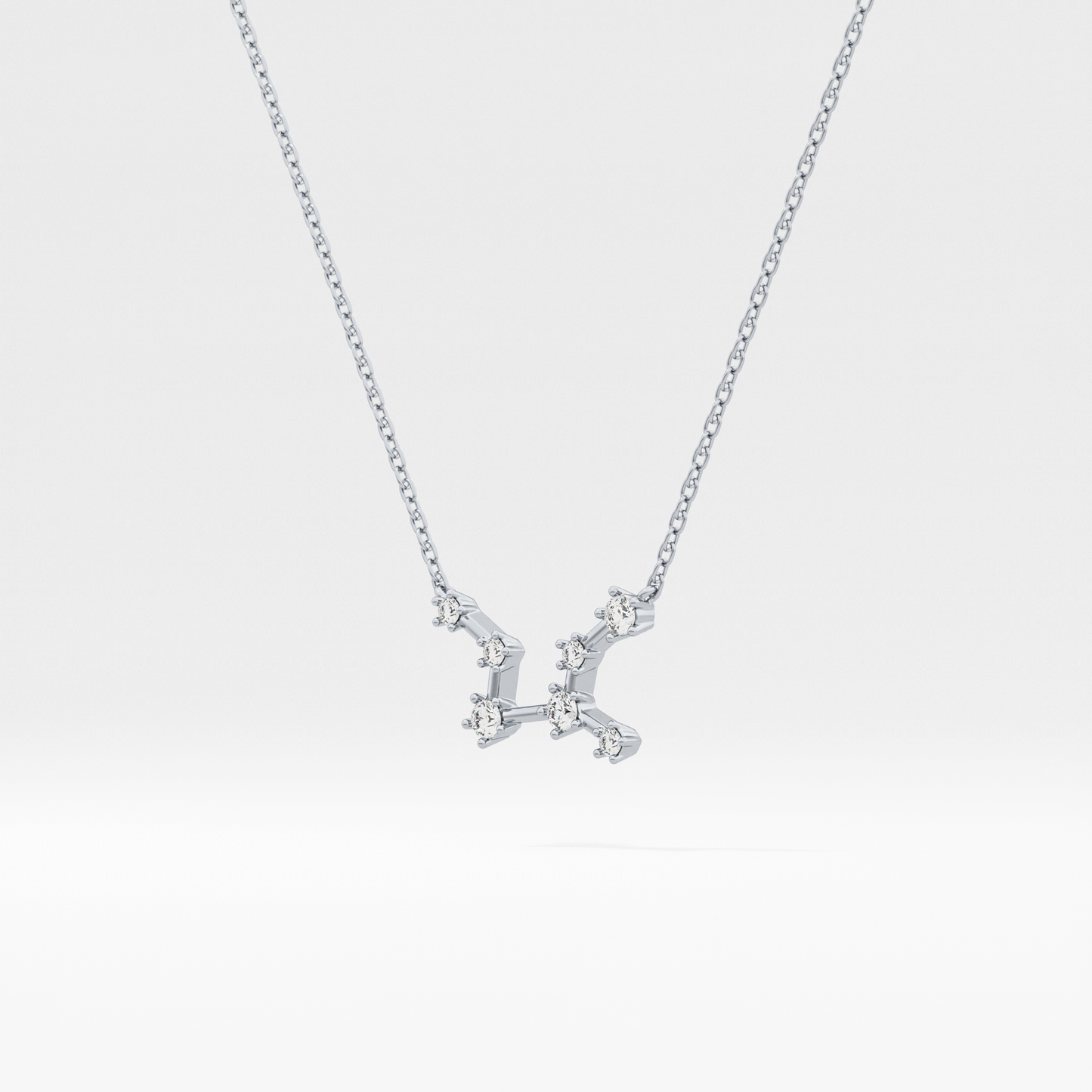 0.103 TCW Round Lab Grown Diamond Virgo Zodiac Constellation Necklace