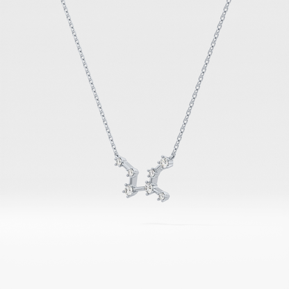 0.103 TCW Round Lab Grown Diamond Virgo Zodiac Constellation Necklace