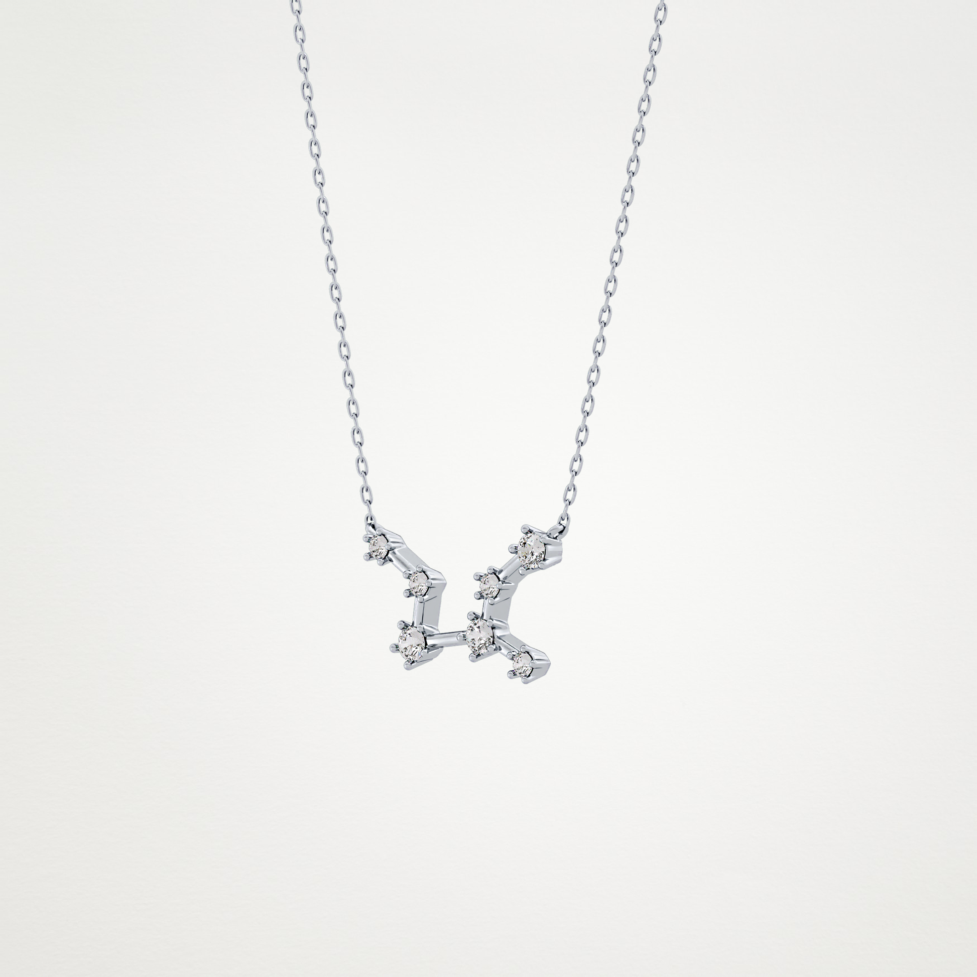 0.103 TCW Round Lab Grown Diamond Virgo Zodiac Constellation Necklace