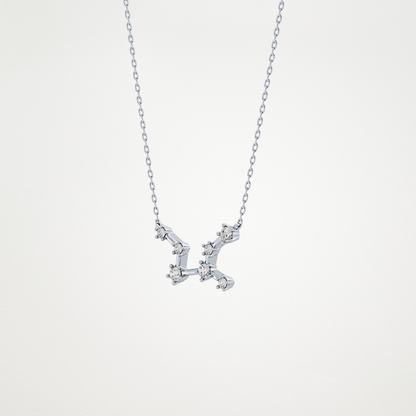 0.103 TCW Round Lab Grown Diamond Virgo Zodiac Constellation Necklace