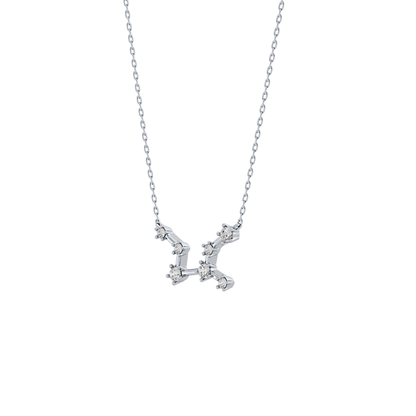 0.103 TCW Round Lab Grown Diamond Virgo Zodiac Constellation Necklace