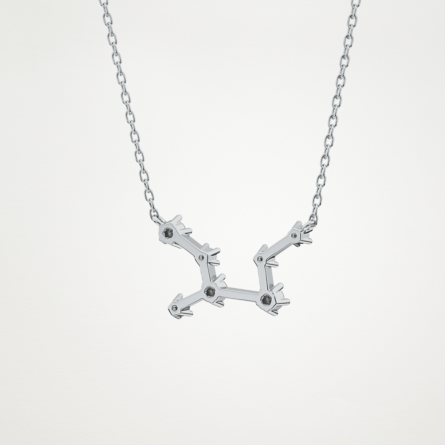 0.103 TCW Round Lab Grown Diamond Virgo Zodiac Constellation Necklace