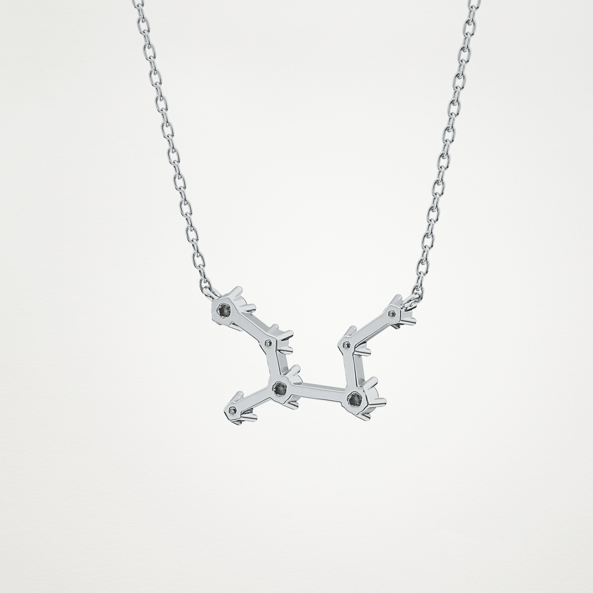0.103 TCW Round Lab Grown Diamond Virgo Zodiac Constellation Necklace