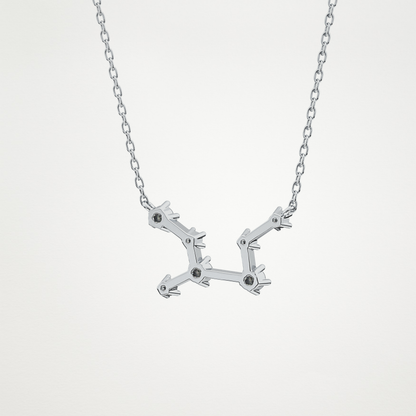 0.103 TCW Round Lab Grown Diamond Virgo Zodiac Constellation Necklace