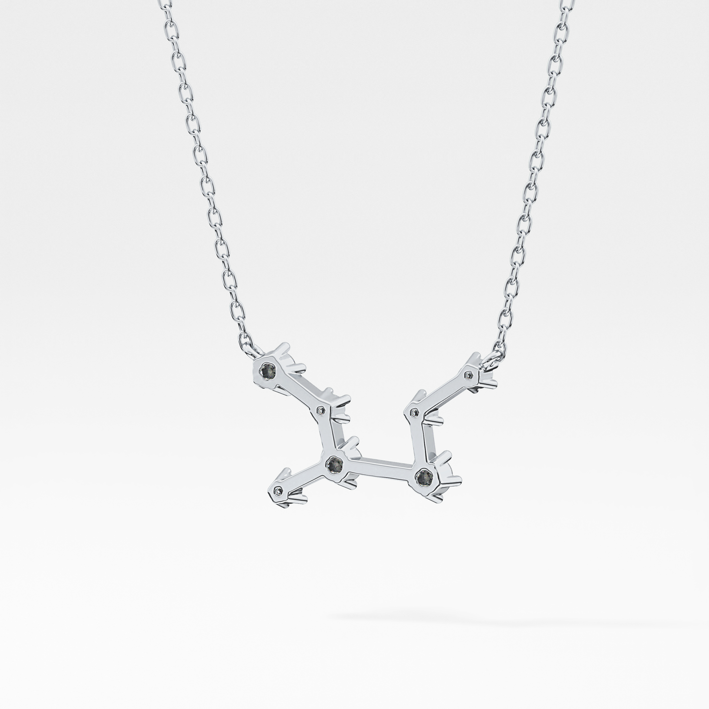 0.103 TCW Round Lab Grown Diamond Virgo Zodiac Constellation Necklace
