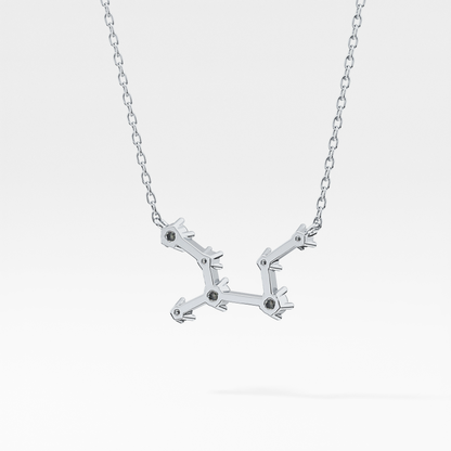 0.103 TCW Round Lab Grown Diamond Virgo Zodiac Constellation Necklace