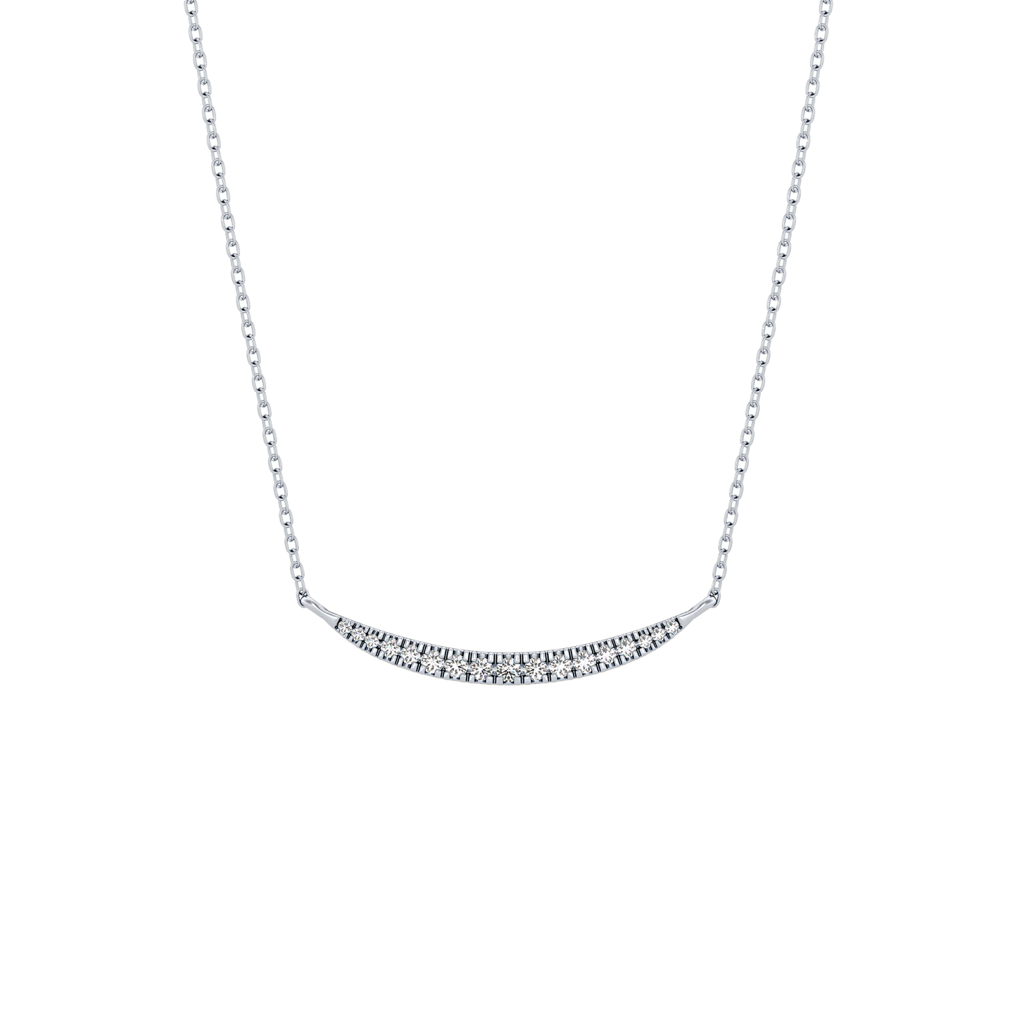 0.091 TCW Round Lab Grown Diamond Multi Stone Necklace