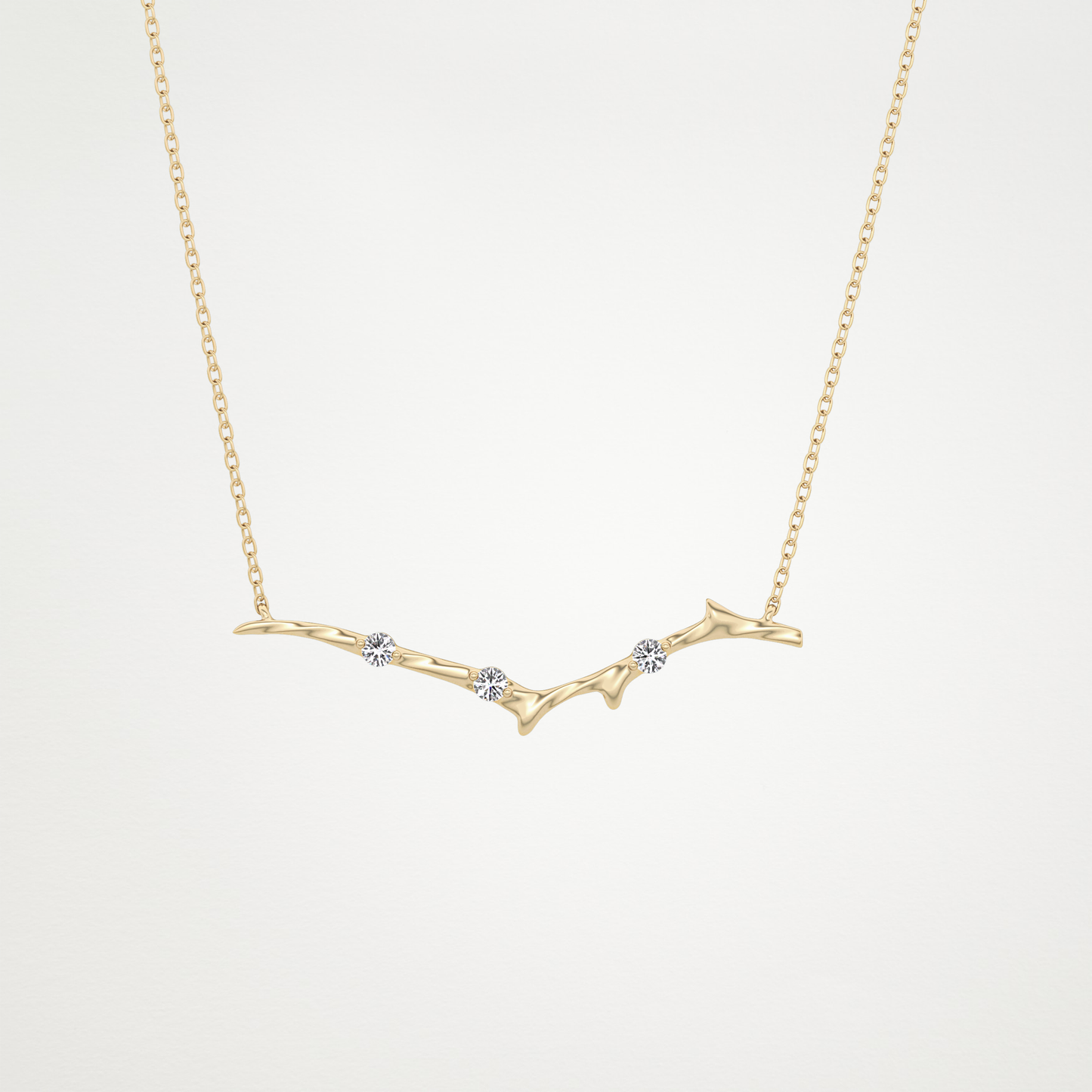 0.07 TCW Round Lab Grown Diamond Twig Necklace