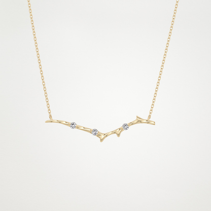 0.07 TCW Round Lab Grown Diamond Twig Necklace