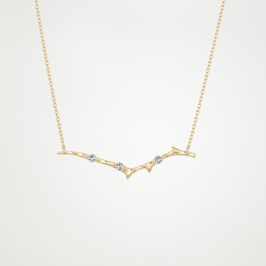 0.07 TCW Round Lab Grown Diamond Twig Necklace