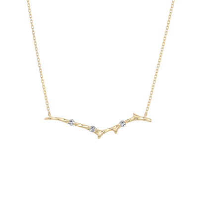 0.07 TCW Round Lab Grown Diamond Twig Necklace