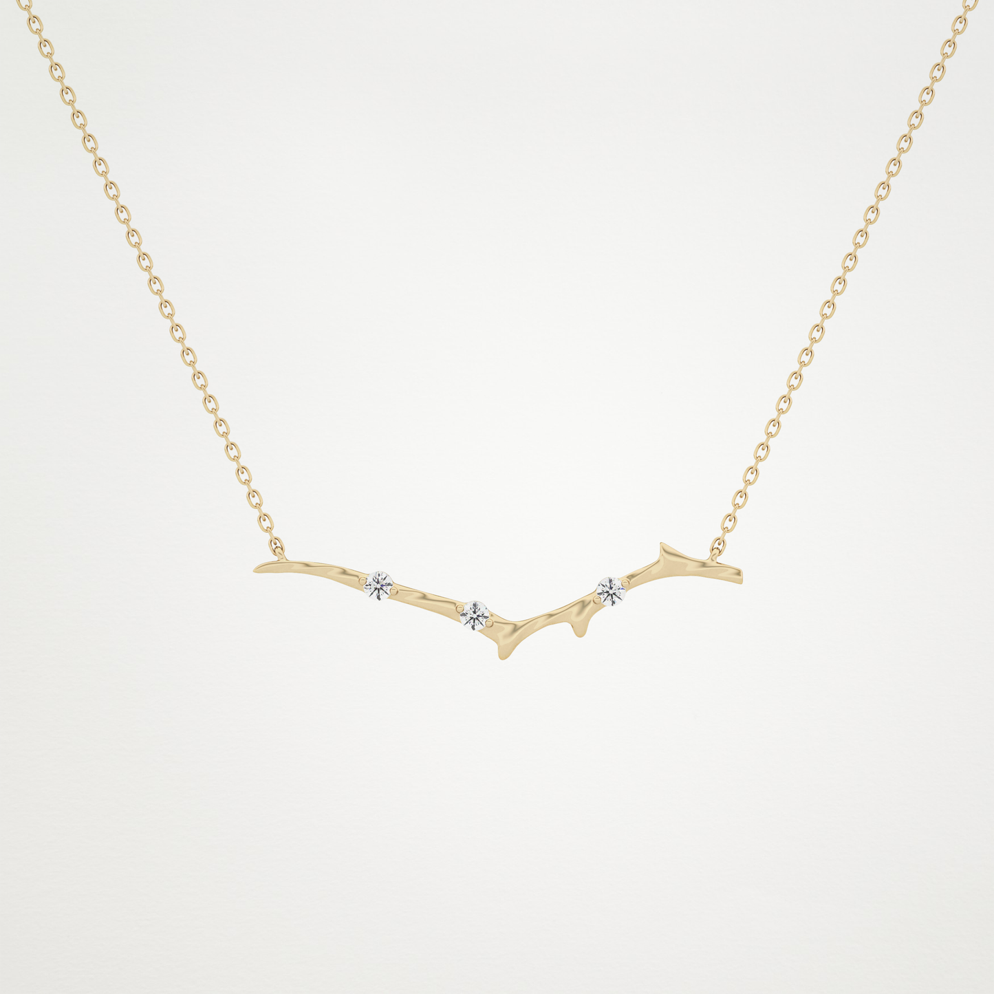 0.07 TCW Round Lab Grown Diamond Twig Necklace