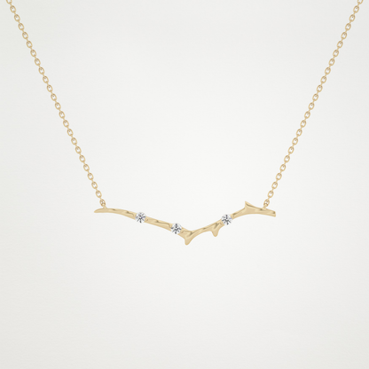 0.07 TCW Round Lab Grown Diamond Twig Necklace