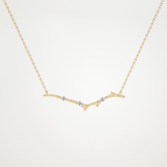 0.07 TCW Round Lab Grown Diamond Twig Necklace