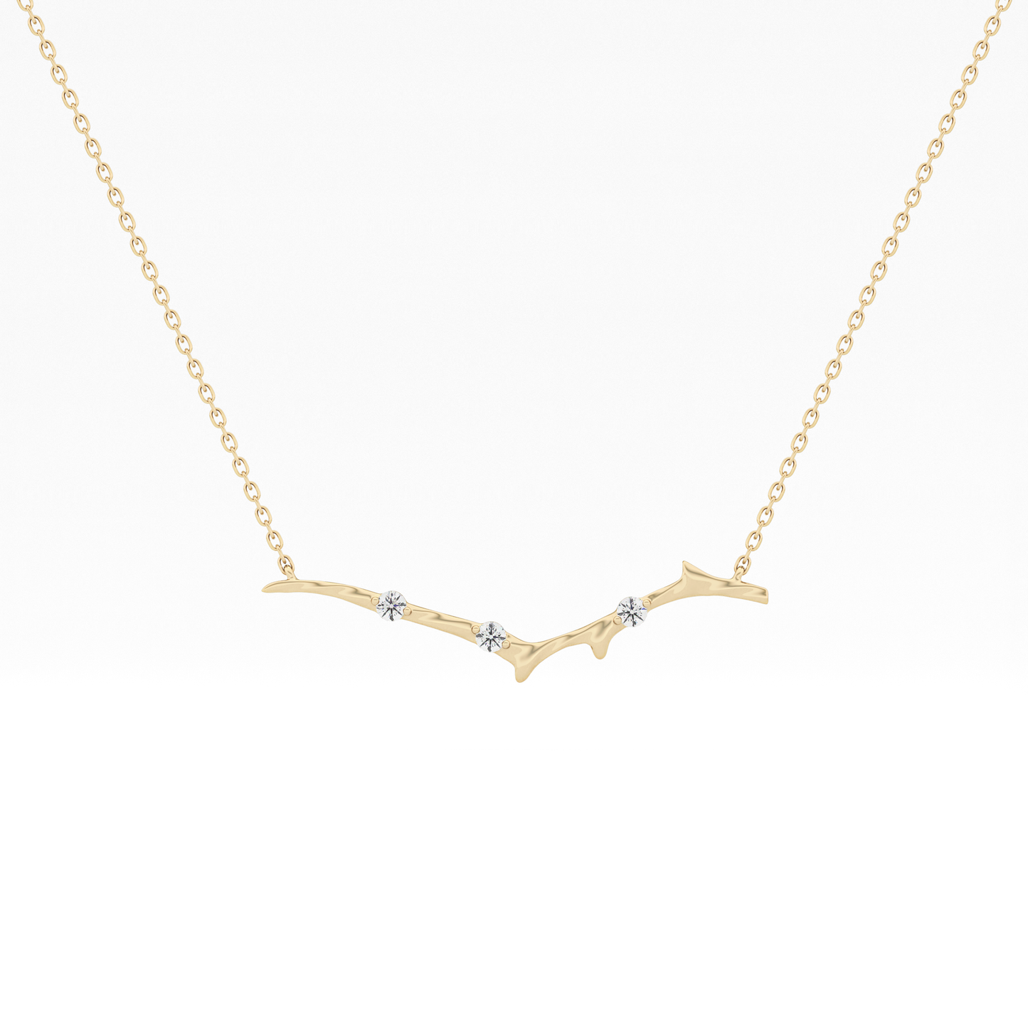 0.07 TCW Round Lab Grown Diamond Twig Necklace