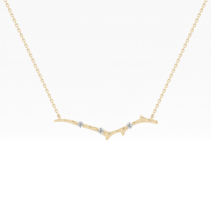 0.07 TCW Round Lab Grown Diamond Twig Necklace