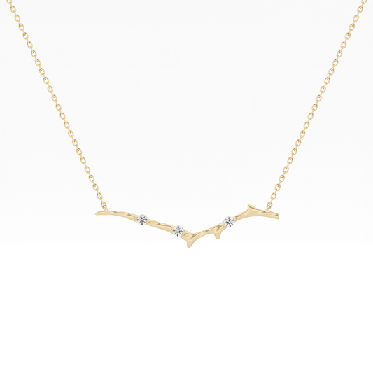 0.07 TCW Round Lab Grown Diamond Twig Necklace