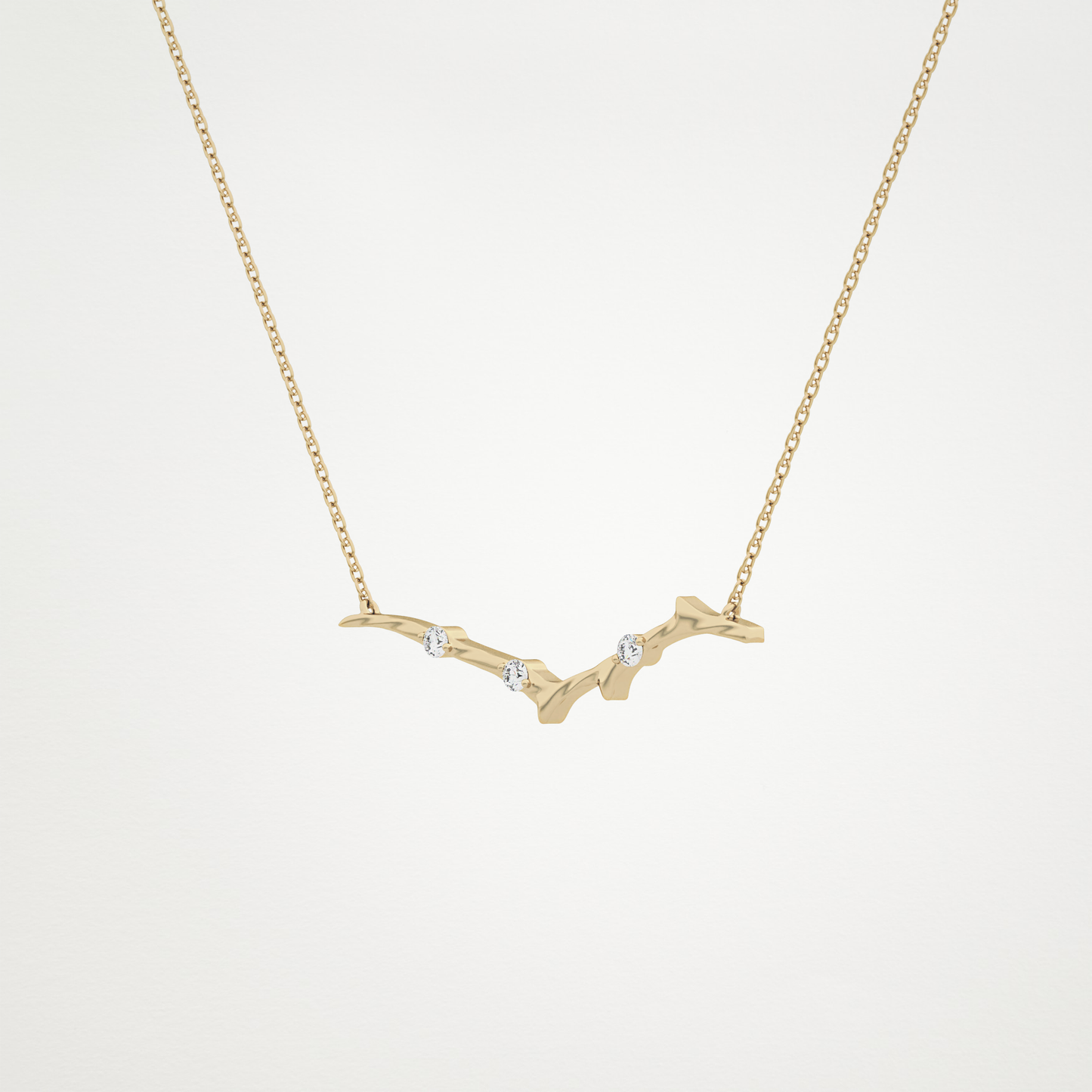 0.07 TCW Round Lab Grown Diamond Twig Necklace