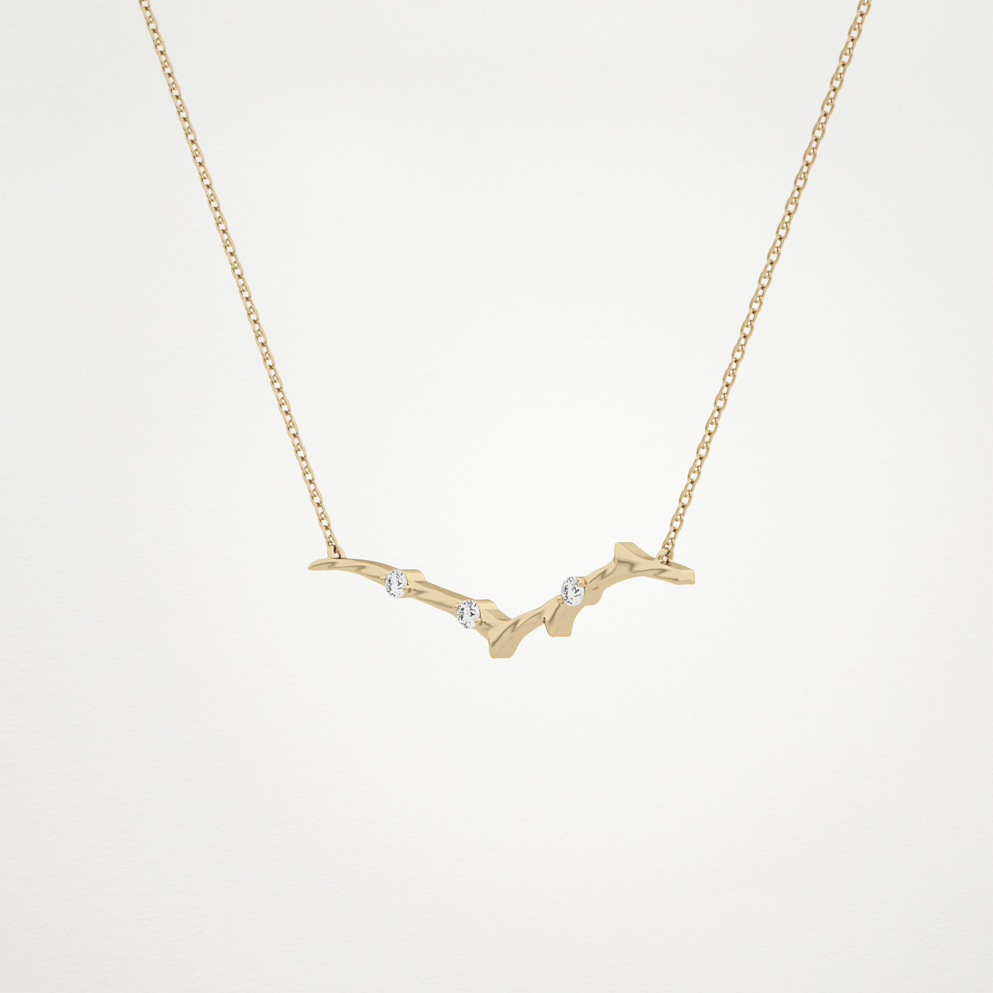 0.07 TCW Round Lab Grown Diamond Twig Necklace